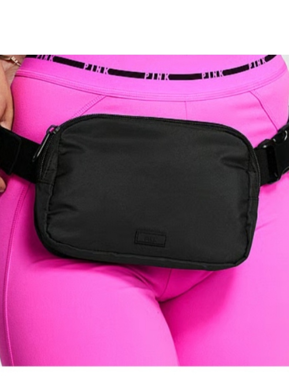 PINK Victoria's Secret Black Mini Belt Bag nwt